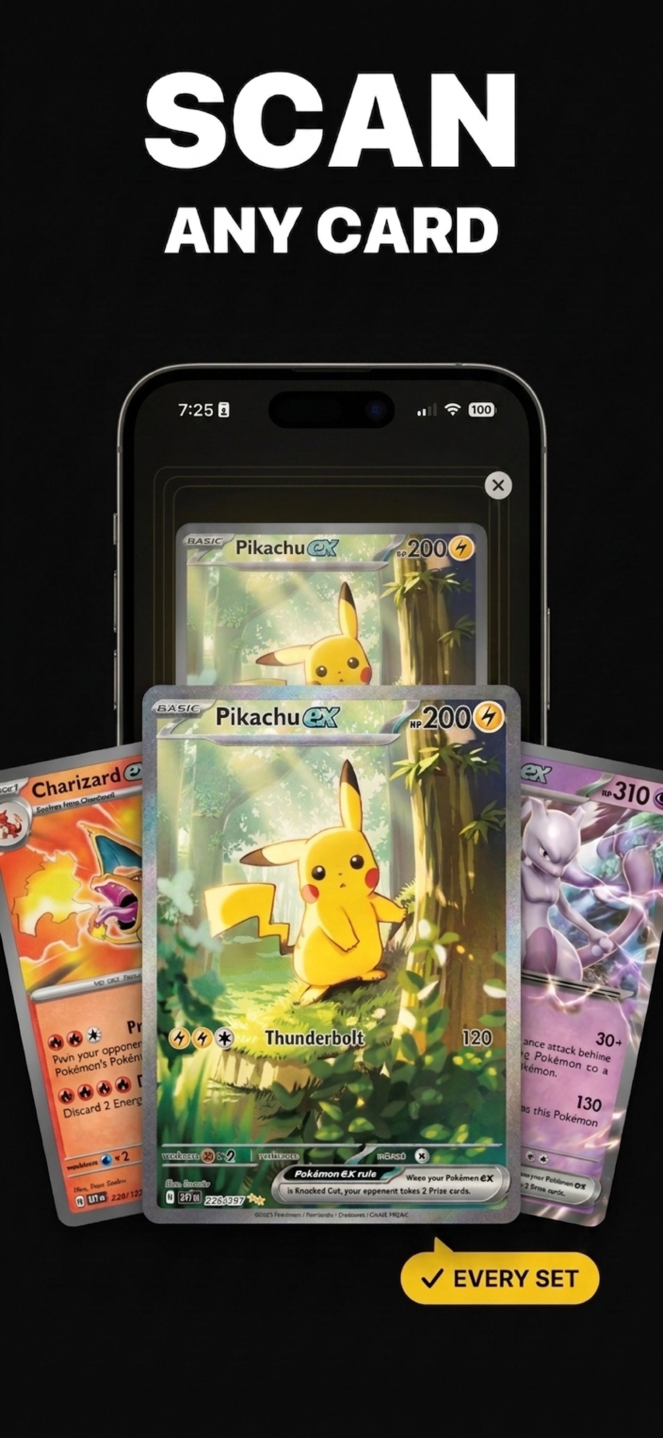 Scanning a Pokémon card in the Stash app